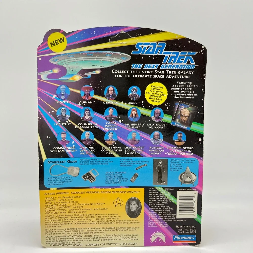Star Trek The Next Generation Dr Beverly Crusher Action Figure‎ Playmates 1993